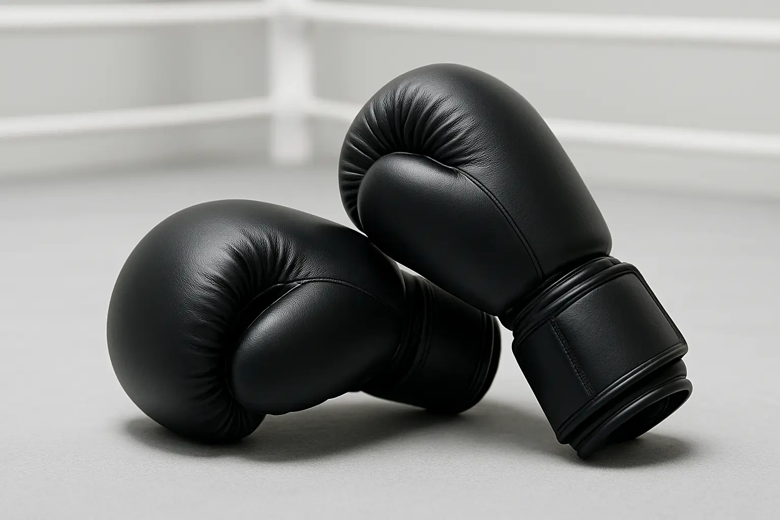 Boxing gloves on the ring