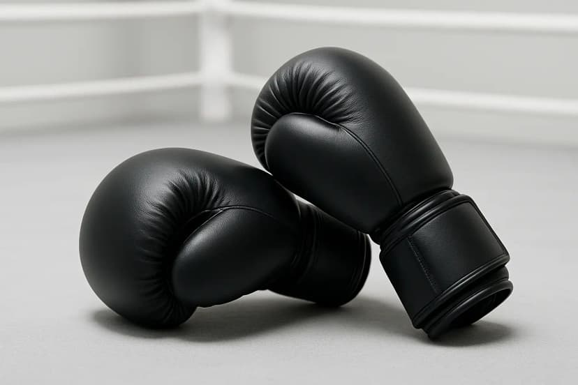 Boxing gloves on the ring