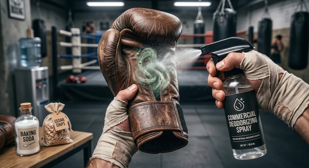 Cleaning boxing gloves to remove bad odor