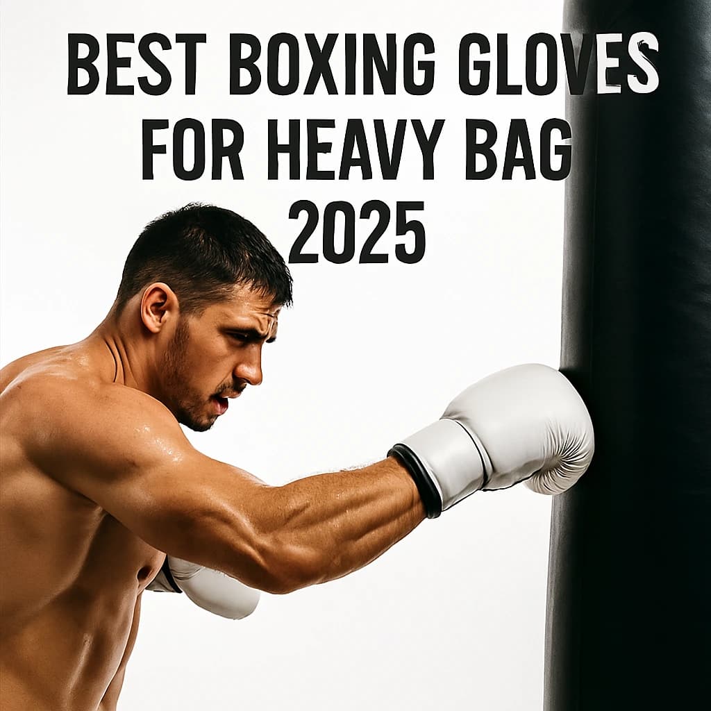 Boxer throwing a cross into a heavy bag in a gym