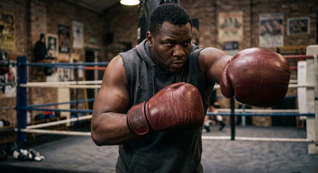 Best boxing gloves for wide hands with hand wraps on a boxing gym bench.