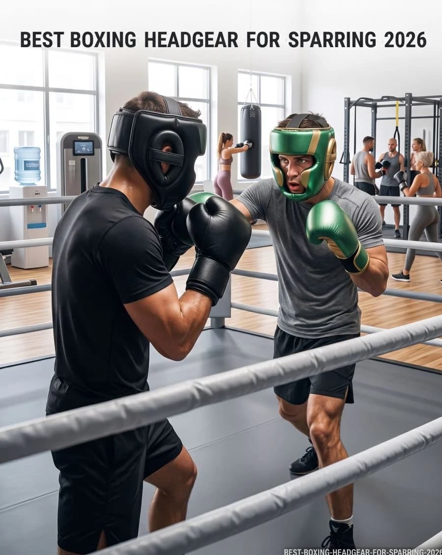 Boxing headgear and gloves on the edge of a boxing ring before sparring