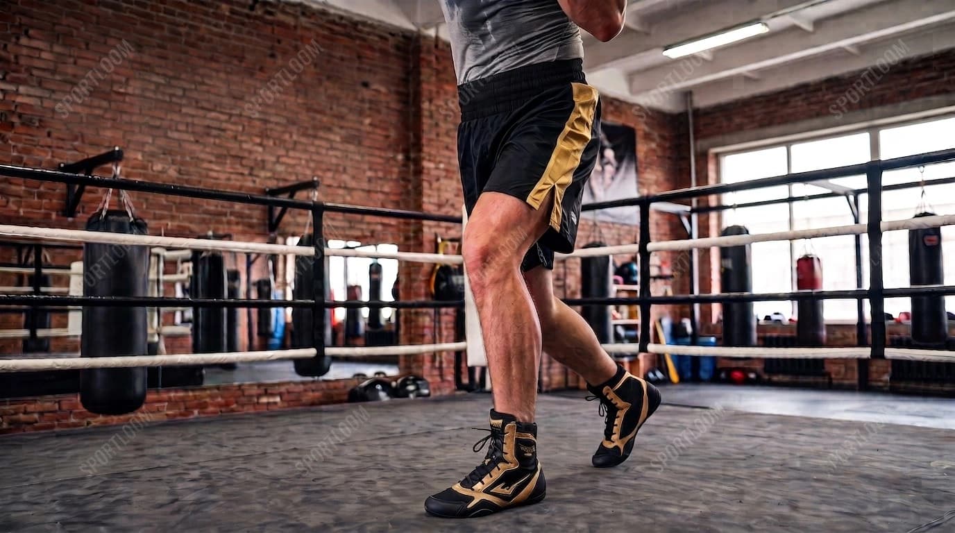 Boxer in a preparation stance in the ring